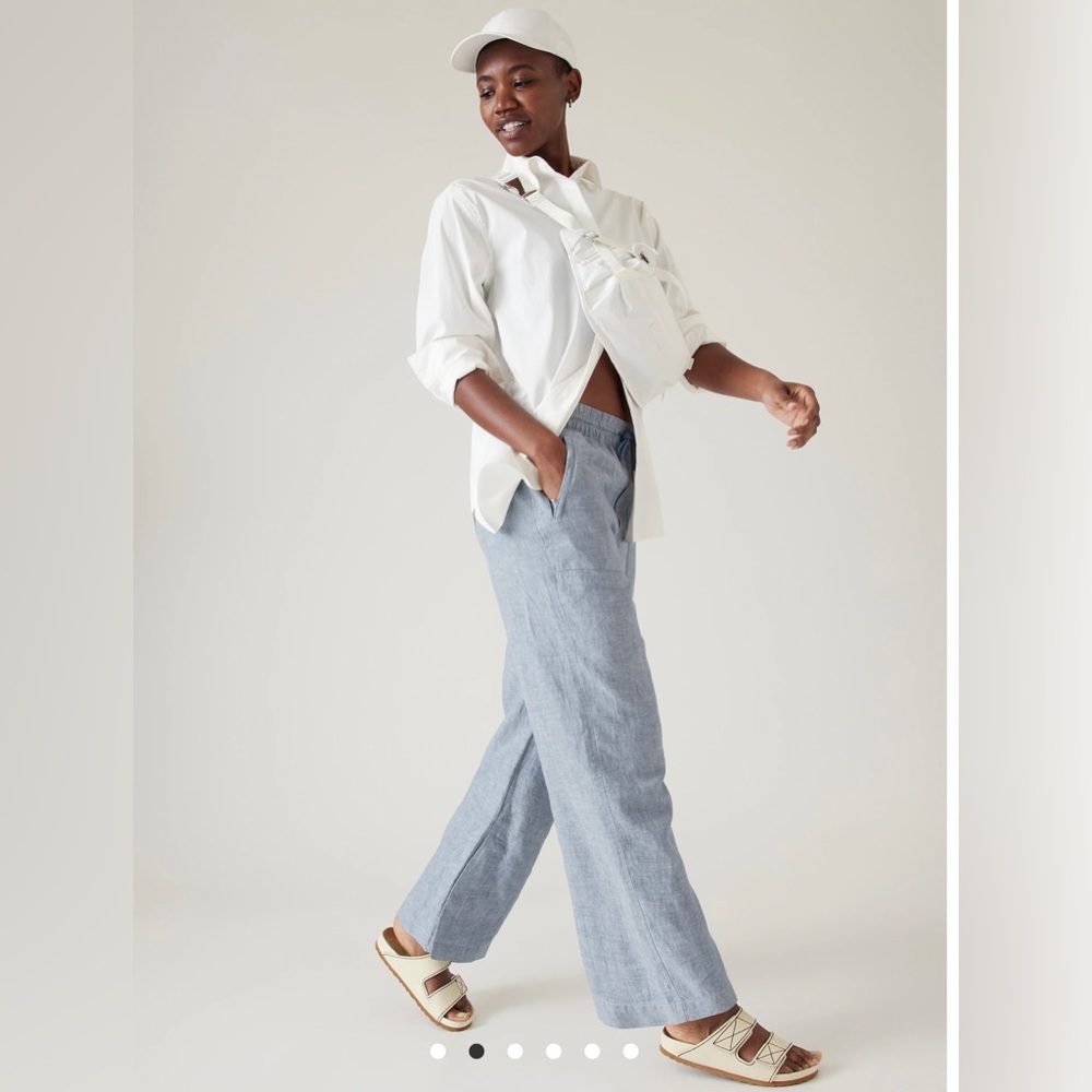 Athleta Linen Wide Leg Pant (Machine-washable)